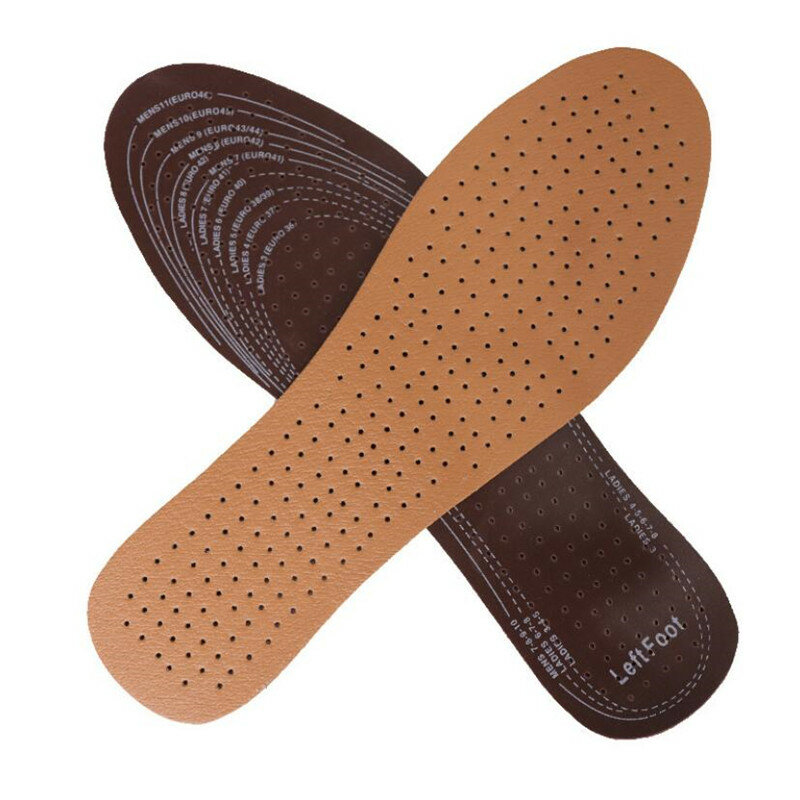 Plantillas de zapatos de cuero transpirables ultrafinas, tamaño de corte, desodorante de absorción de sudor, reemplazo de suelas internas, almohadillas de plantilla de zapatos