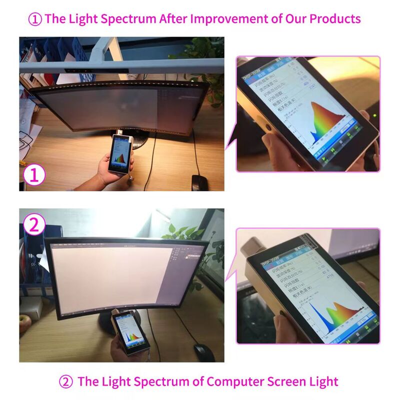 E-kong lampka na biurko do czytania z funkcją śledzenia temperatury barwowej neutralizuje niebieskie światło ochrona oczu lampa stołowa LED do badania