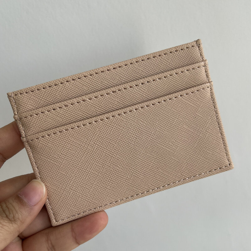 Dropshipping portafoglio con blocco RFID sottile Saffiano porta carte di credito in pelle PU lettere iniziali personalizzate porta carte d'identità regalo