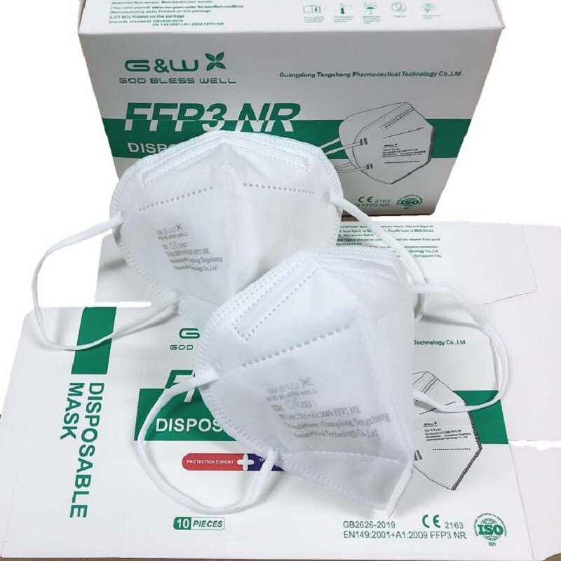 10-100 Uds FFP3 NR boca máscaras Anti-PM2.5 reutilizable plegable 5-capas de embalaje independiente con la certificación de CE