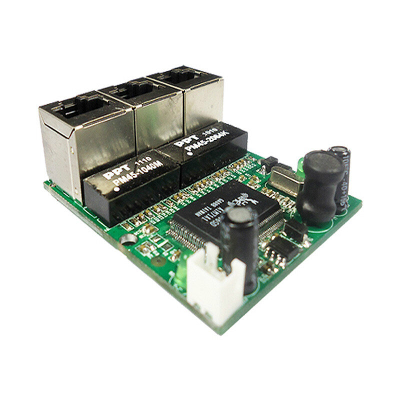 OEM Produsen Perusahaan Penjualan Langsung Chip Realtek RTL8306E Mini 10/100Mbps Rj45 Lan Hub 3 Port Ethernet Switch Papan Pcb