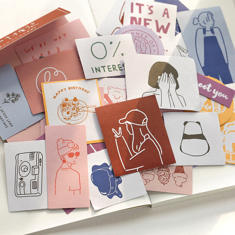 Mohamm 60 arkuszy Cartoon papiernicze naklejki papier zwalniający naklejki akcesoria do scrapbookingu szkolne pamiętnik zdjęcia albumy
