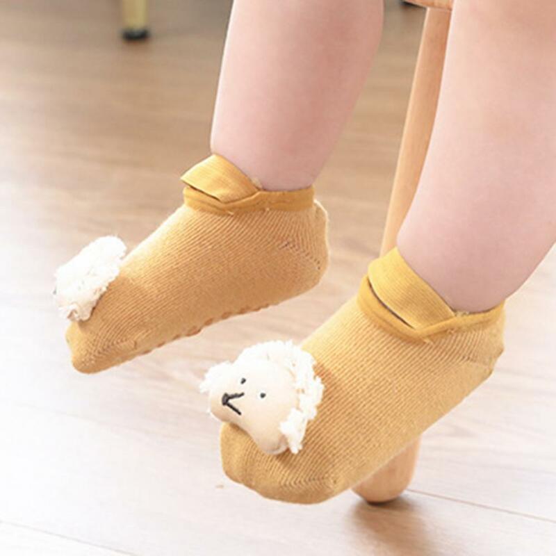 1 Pair Easy to Wash Toddler Socks Anti-skid Wear-resistant Design Comfortable Soft Infant Cotton Ankle Socks Baby Supplies