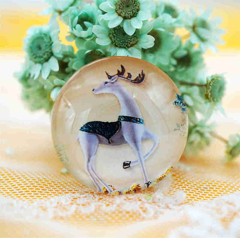 Round 8MM-20MM Deer Glass Cabochon for make bracelet necklace Jewelry for women 2019 earring Pins brooch craft supply