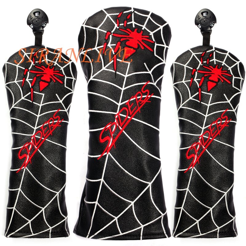 Spider Golf Club Head Covers for Driver Cover Fairway Cover Hybrid Cover Blade Putter Covers PU Leather Headcover