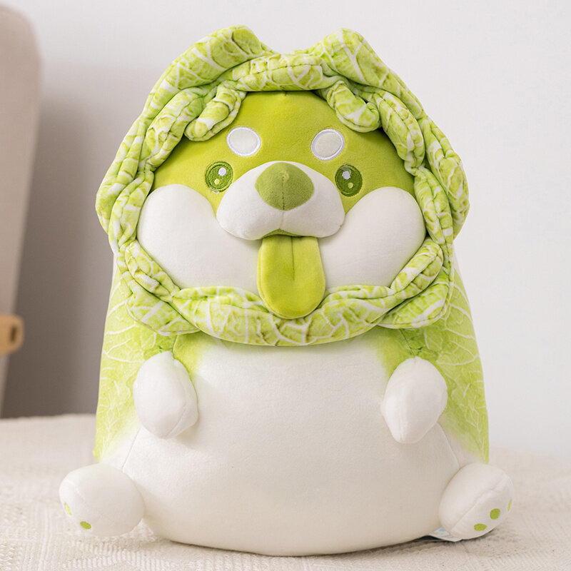 22~55cm Cute Vegetable Fairy Japanese Cabbage Dog Doll Cute Shiba Inu Doggy Plush Toy Green Cabbage Soft Animal Children Present