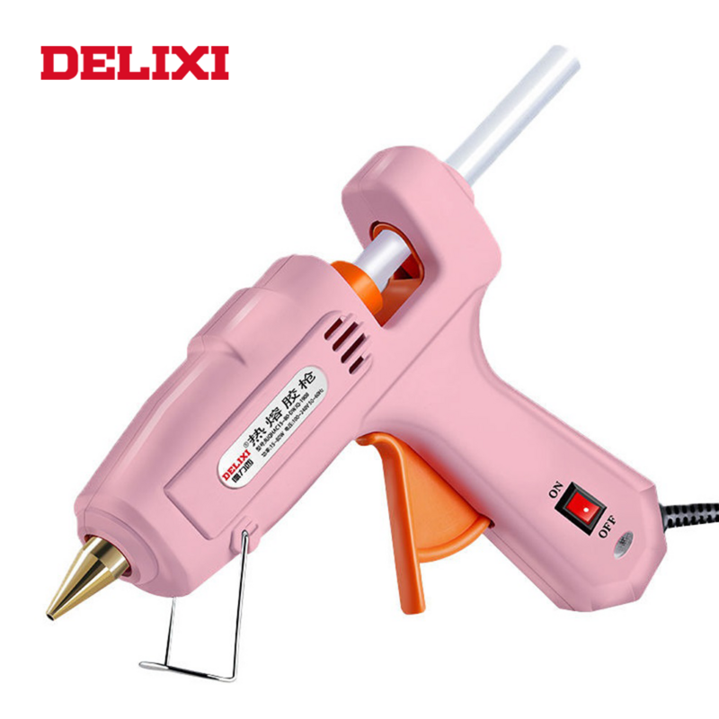 Pistolet do klejenia na gorąco DELIXI z 10 sztuk kleje w sztyfcie Repair Tool Home instrukcja narzędzia DIY High Temp Heat Mini Gun dla przemysłu 2021