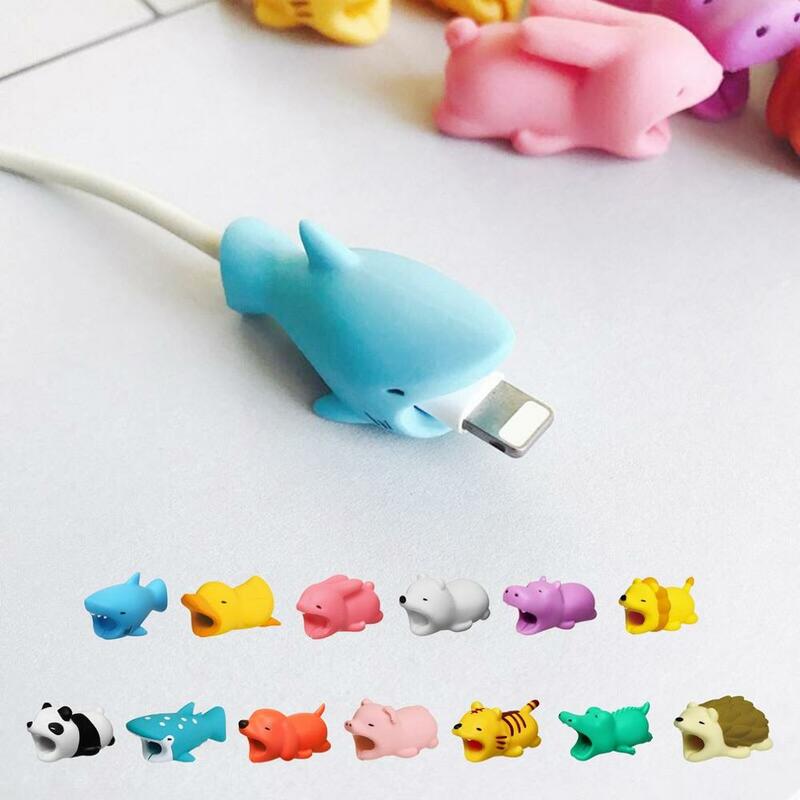 Niedlichen Tier Cartoon Abbildung USB Daten Kabel USB Ladegerät Kabel Kopfhörer Kabel Schutzhülle Anti Brechen Schutzhülle
