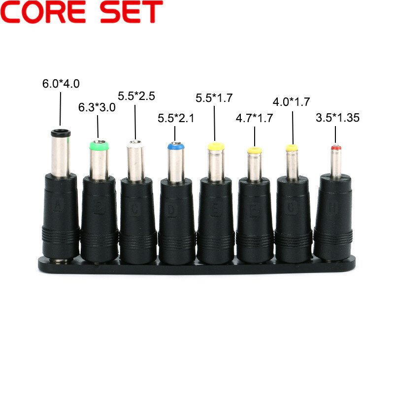 8Pcs/Set DC Multi Types to 5.5*2.1mm Power Plug Converter Adapter For Laptop etc
