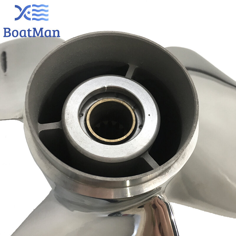 BoatMan®Hélice de acero inoxidable para Motor fuera de borda, accesorios de barco, piezas marinas RH, 12x14, Honda 35HP, 40HP, 45HP, 50HP, 60HP