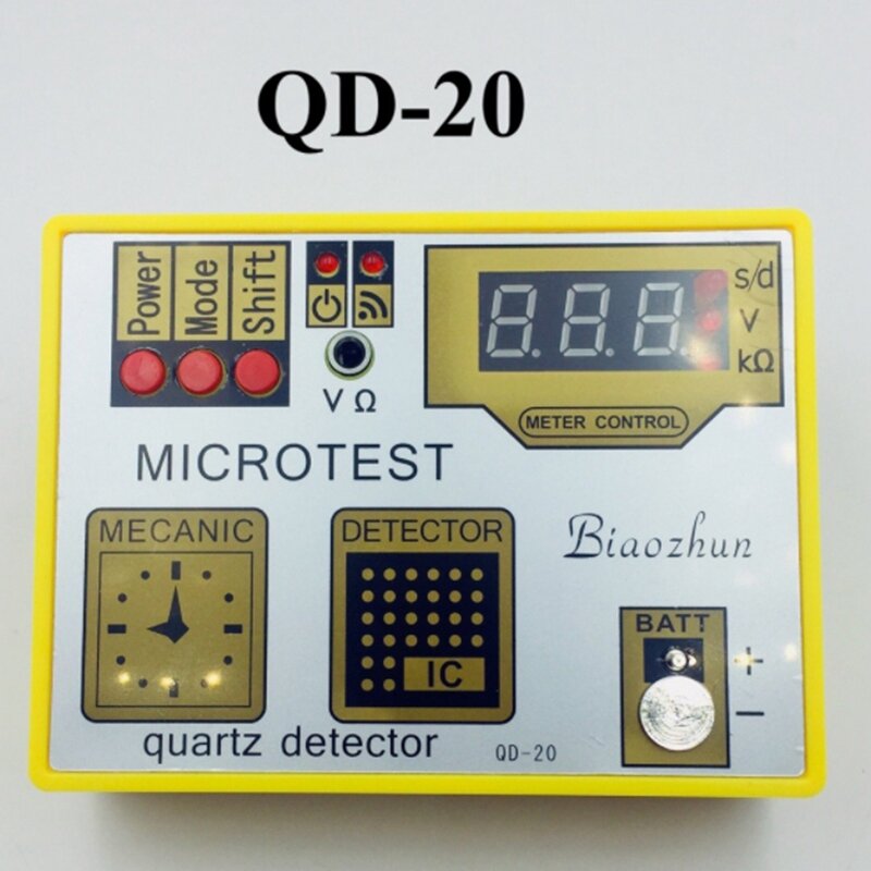 Herramienta de mantenimiento de reloj de QD-20, probador de movimiento de cuarzo, hecho en China, puede medir la batería