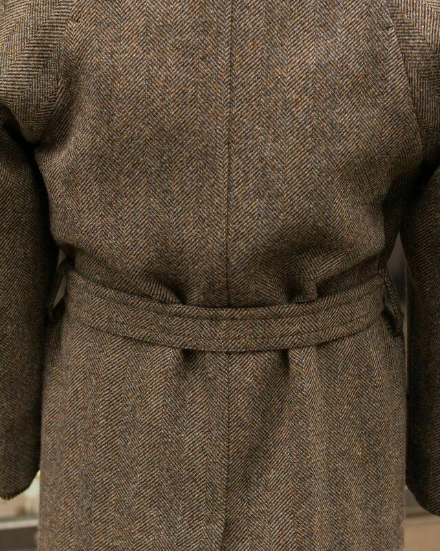 เสื้อกันหนาวผู้ชายยาว Tweed Herringbone Wool Blend เสื้อแจ็คเก็ต Blazer Tuxedos เสื้อฤดูหนาว Warm งานแต่งงานอย่างเป็นทางการธุรกิจปรับแต่ง