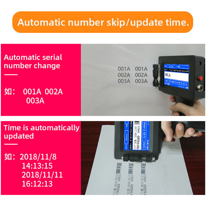 Inkjet Printer Intelligent Portable Handheld Inkjet Printer Coding Machine QR Code Batch Code Bar cod Label Date Words