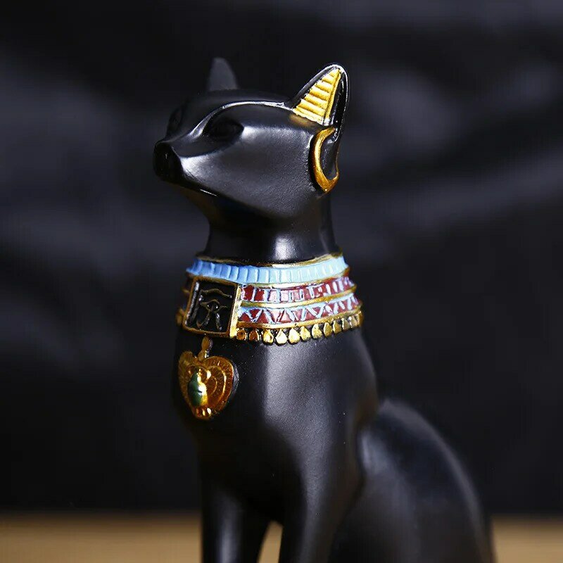 Patung Kucing Mesir Dekorasi Retro Dewi Kucing Resin Tempat Lilin Dekorasi Taman Rumah Hadiah Pernikahan Ulang Tahun untuk Anak Perempuan