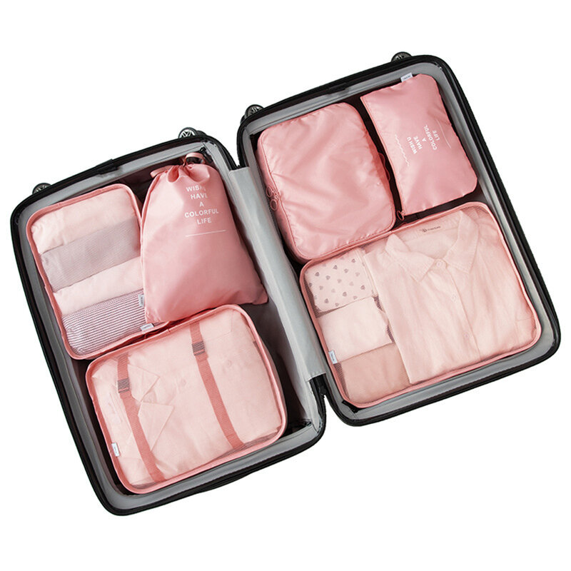 Kissyenia 6 unids/set bolsas de equipaje de almacenamiento grande organizador de viaje multifunción cubos de embalaje de ropa de viaje KS1353