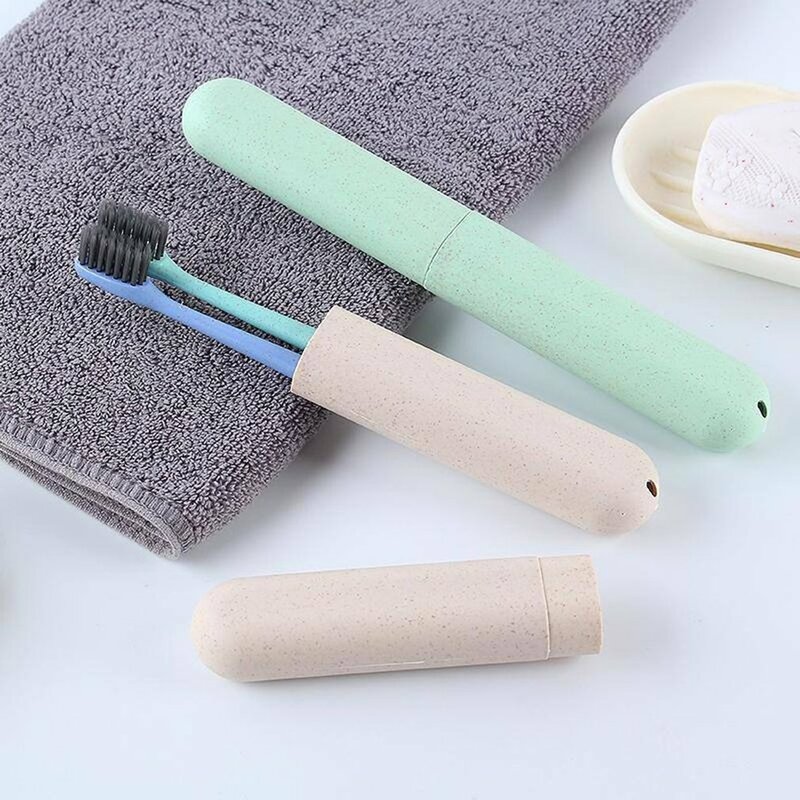 Caja de cepillo de dientes portátil para viaje, soporte transpirable para cepillo de dientes, para Camping, escuela y hogar