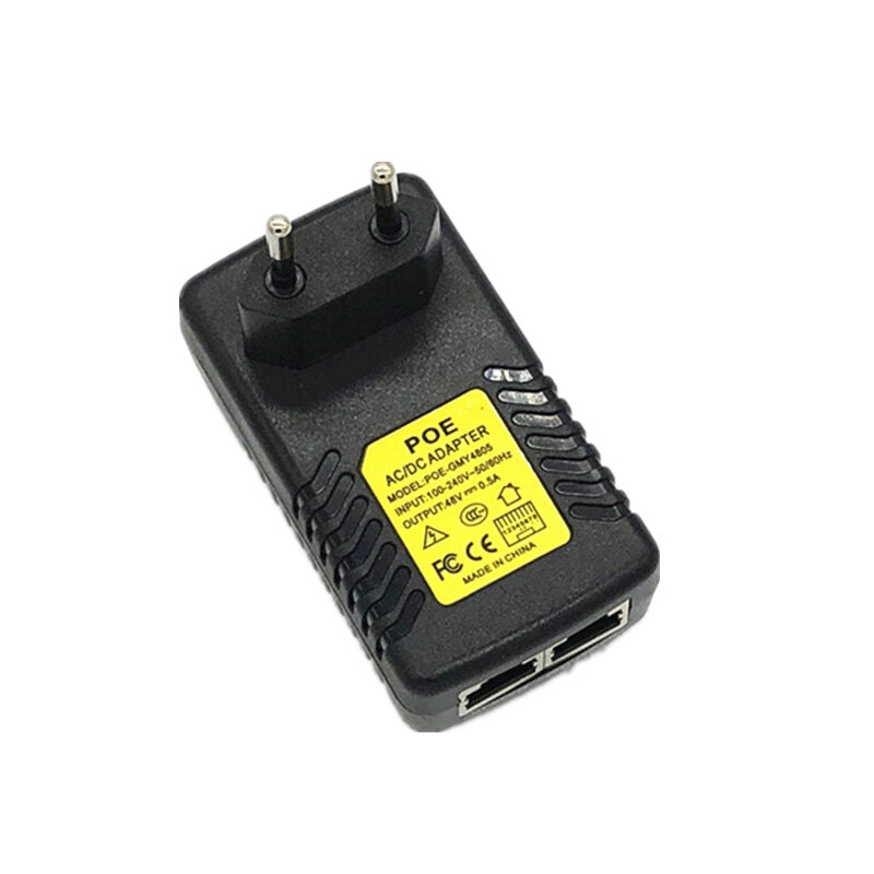 PoE-адаптер для системы видеонаблюдения, 48 В, 0,5 А, 24 Вт