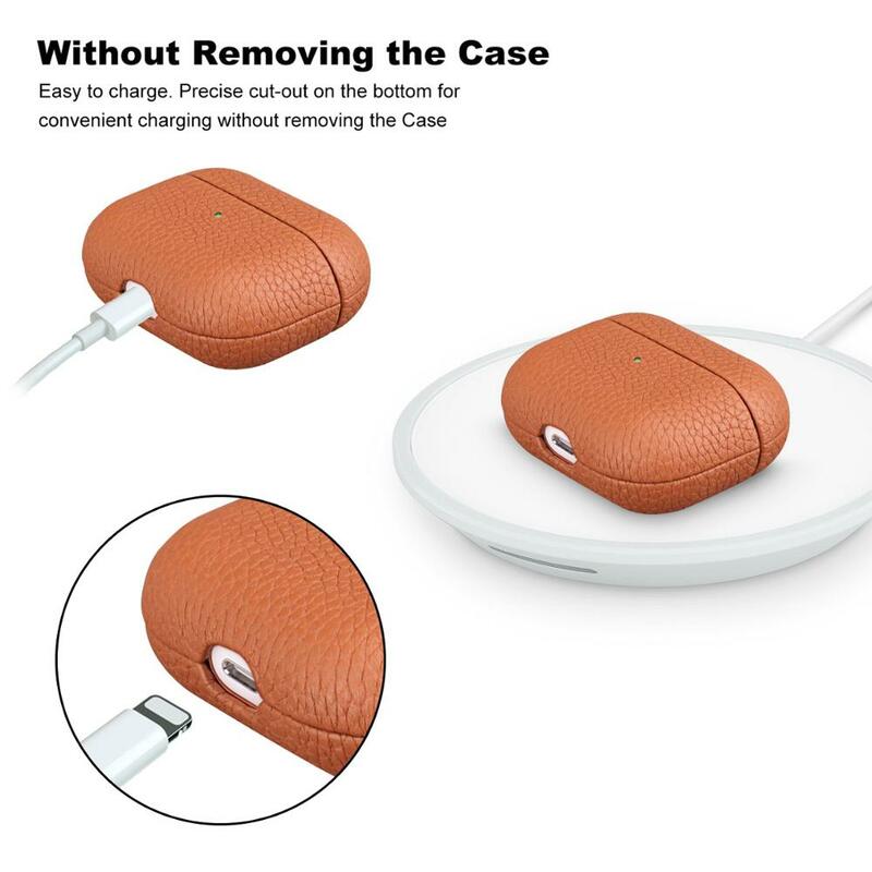 Kunden Echtes Leder Schutzhülle Für Apple AirPods Pro Fall Für Air Pod 1 2 Bluetooth Drahtlose Kopfhörer Hülse Abdeckung box