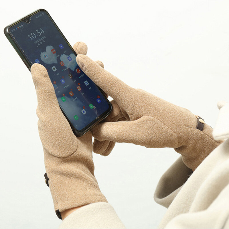 Новая изящная мода, женские зимние винтажные ветрозащитные перчатки для вождения с сенсорным экраном, G056