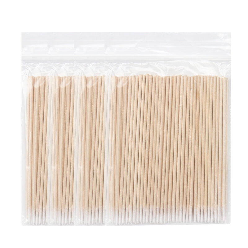 Disposable Ultra-small Cotton Swab Lint Free Micro Brushes Wood Cotton Buds Swabs Eyelash Extension Glue Removing Tools