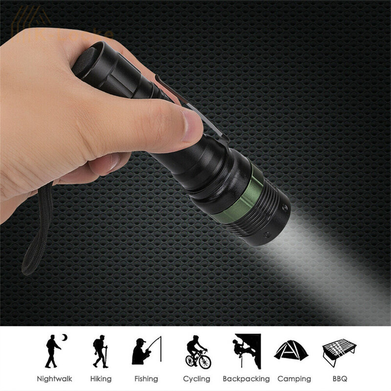 Mini lampe de poche LED tactique, torche Super lumineuse, étanche, luminosité réglable, pour l'extérieur