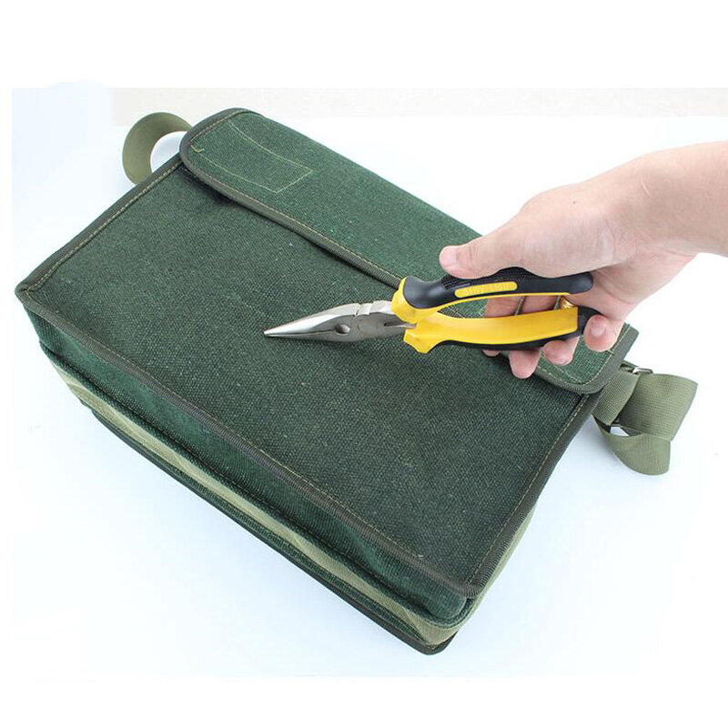 Kit multifunzionale a una spalla borsa per attrezzi per elettricista borsa per attrezzi Kit di tela addensata borsa per attrezzi di riparazione di grande capacità