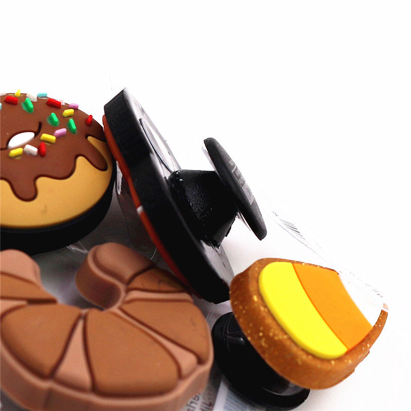 Novelty 1pcs Shoe Charms Croissant Donut Sausage Shoe Accessories Buckle Decorations fit Wristband Kids X-mas Gifts
