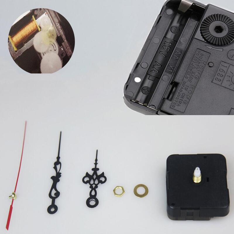 1セットdiyサイレント壁時計クォーツ針運動黒と赤手交換部品修理キットツールセット時計機構