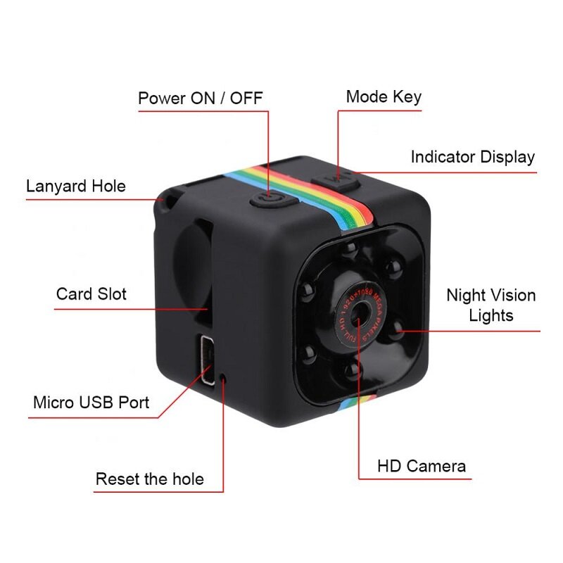 SQ11 Mini Kamera HD 1080P czujnik ruchu noktowizor Kamera Micro DVR Camara Sport cyfrowa Kamera wideo mała Kamera Kamera SQ 11