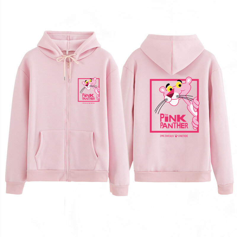 Весна-Осень 2020, мультяшная куртка, толстовка, розовые толстовки с изображением Пантеры, женские свитшоты, парные рубашки, женская розовая па...