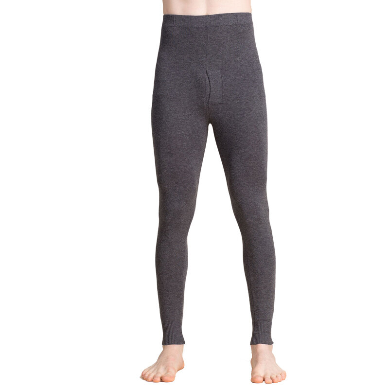 Men Thermal Underwear Pants Silk Cashmere Knit Long Johns Bottom Men Thick Leggings Size L XL XXL