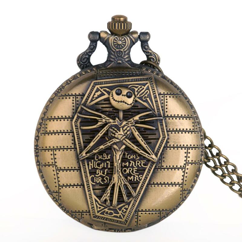 Vintage Weihnachten Film Quarz Taschenuhr Antike Bronze Männer Frauen Anhänger Halskette Uhr Geschenke Fob Uhr