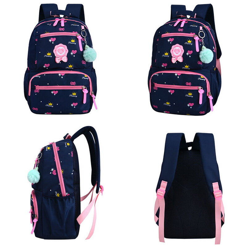새로운 3 세트 어린이 schoolbag 패션 귀여운 소녀 배낭 꽃 인쇄 여행 bagpack 학교 가방 캔버스 지퍼 학교 가방 2020