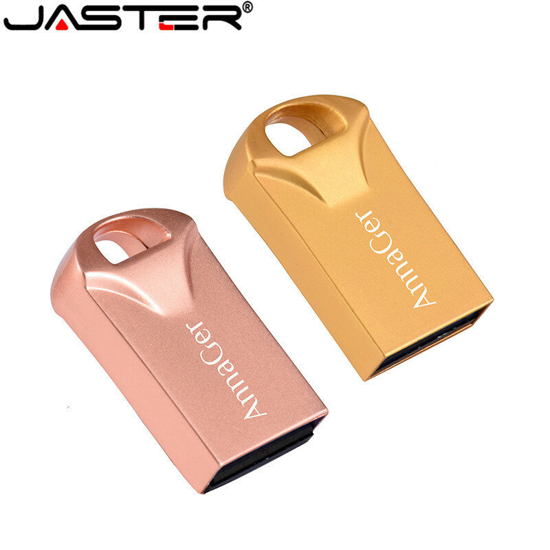 JASTER Bán Kim Loại Mini USB 2.0 Đèn Led Pendrive 8GB 16GB 32GB 64GB Nhỏ Memoria bán Sỉ Giá Rẻ Tùy Chỉnh LOGO
