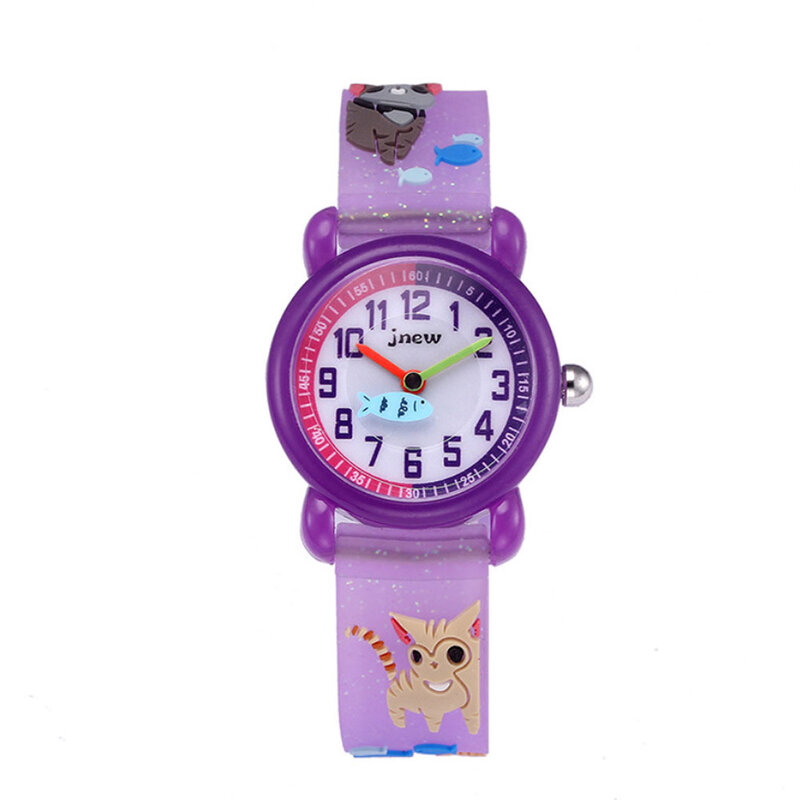 Relógio de pulso infantil de silicone 3d, relógio de pulso impermeável fofo de quartzo para escola primária, meninas e meninos, 2021