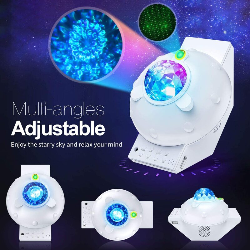 Projecteur LED d'étoiles, de galaxie, de musique, USB, avec haut-parleur Bluetooth, pour fête de mariage