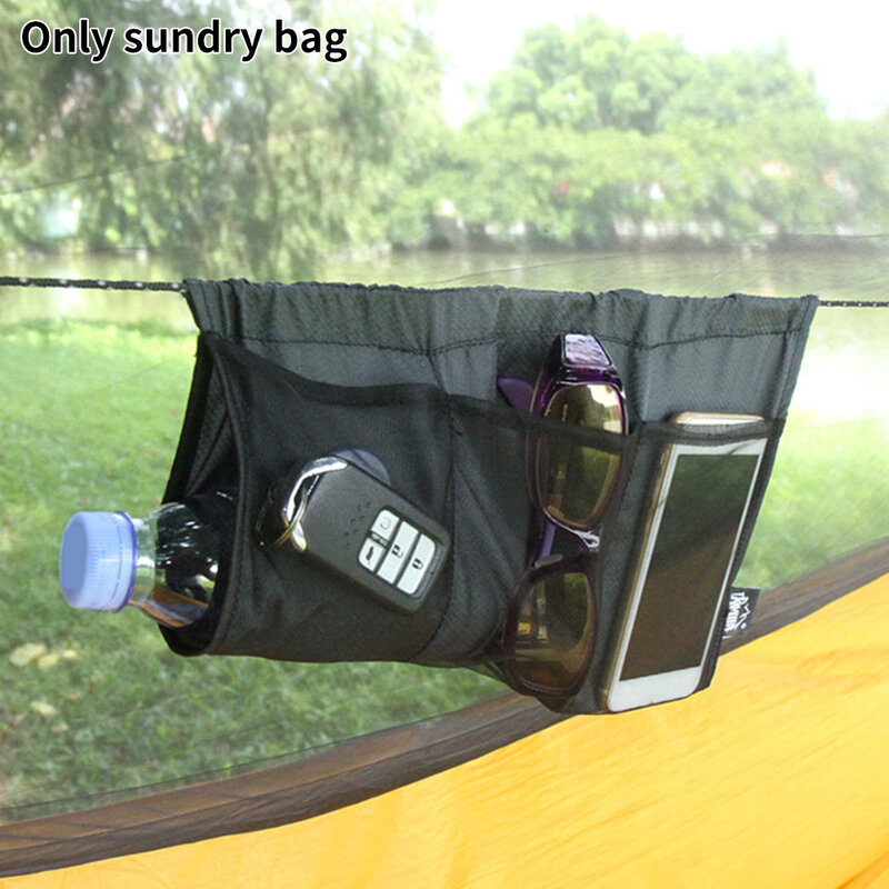 Bolsa portátil dobrável para acampamento, bolsa leve de armazenamento, organizador de rede para esportes ao ar livre, malha e preta