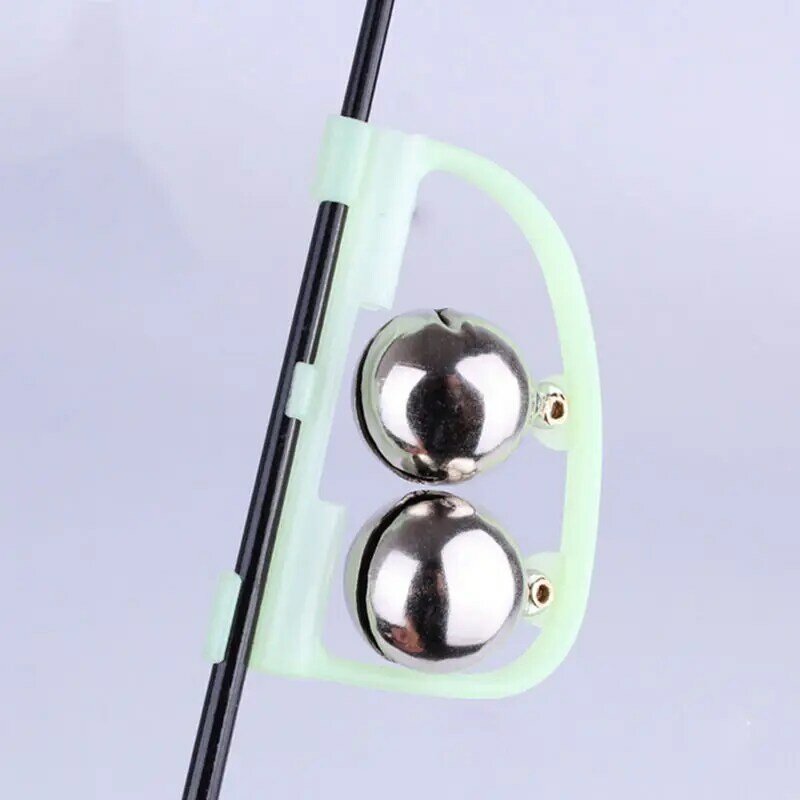 Fluorescent canne à pêche pôle pointe pince double cloche alarme alerte anneau lueur dans le noir pêche matériel boîte accessoire outil