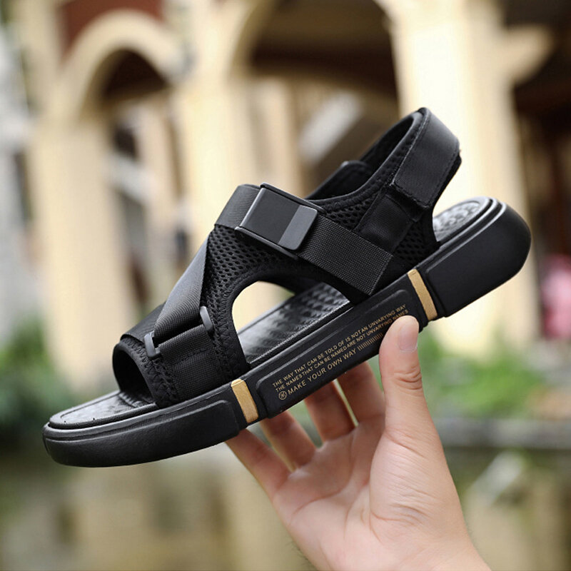 Sandalias cómodas y transpirables para hombre, zapatos abiertos de talla grande, informales, de verano, de PVC, NANLX4