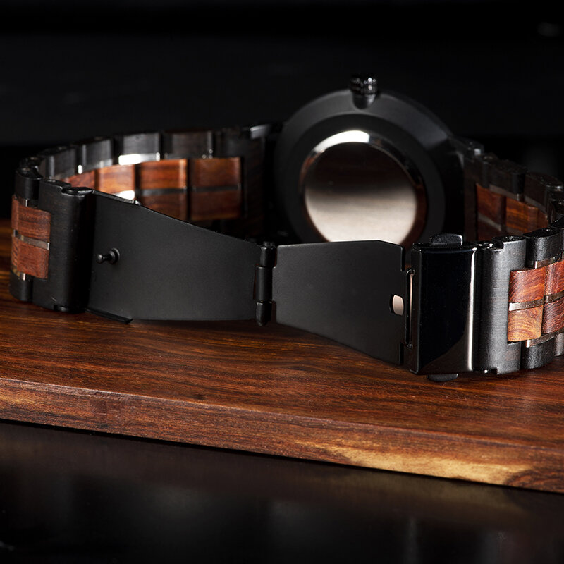Relogio masculino bobo pássaro men relógio de pulso quartzo relógios de madeira com presente caixa madeira V-S19