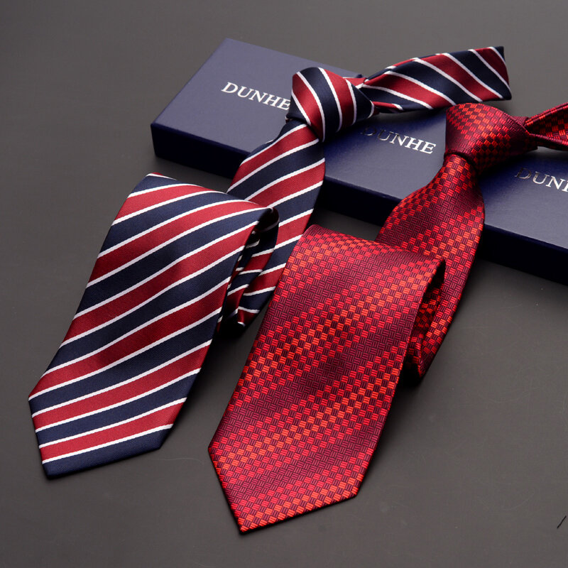 Wysokiej jakości 2019 nowych moda krawaty mężczyźni biznes 9cm kratkę krawat w paski krawaty ślubne dla mężczyzn designerska marka z szkatułce