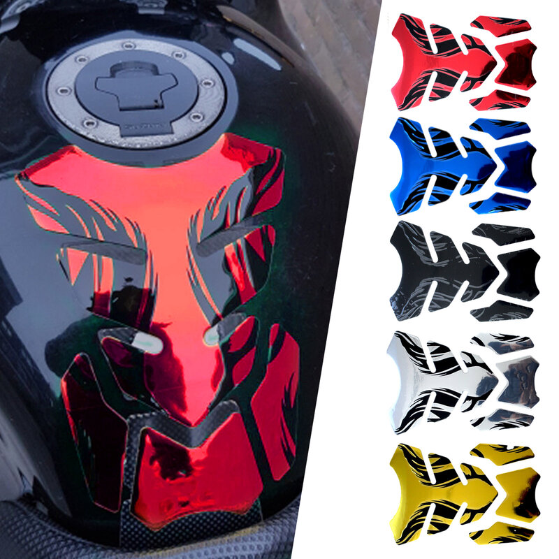 Autocollant de Protection pour Réservoir de Moto Honda, Couverture pour Yamaha, Accessoires de Décoration de Flamme, Gaz, Huile, 3D, Arête de Poisson