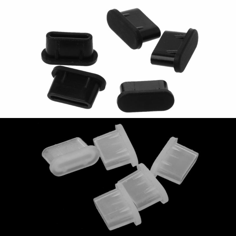 5PCS Tipo-C Dust Plug USB Carregamento Porto Protector Protege Seus Dispositivos Obtendo Dust Dirt Grime para Acessórios do Telefone