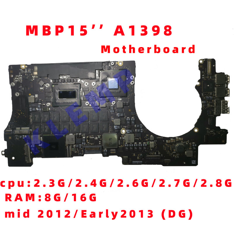 A1398เมนบอร์ดสำหรับ Macbook Pro Retina 15.4 "Logic Board 820-3332-A MC975 MC976กลาง2012 Early 2013
