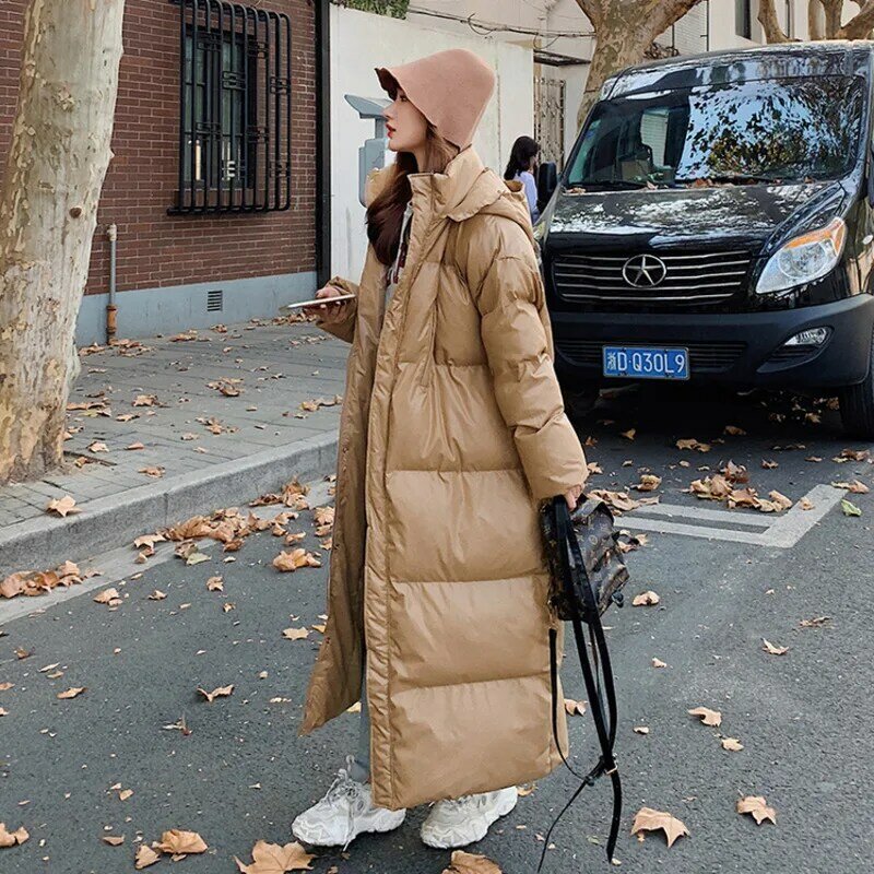 Женская Стеганая куртка с капюшоном, Толстая теплая свободная парка с капюшоном, на молнии и с карманами, повседневная одежда большого размера, зима 2023
