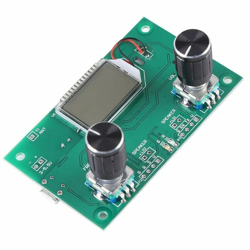 FM Radio Receiver Module 87-108MHz Frequency Modulation Stereo Receiving Board with LCD Digital Display 3-5V DSP PLL