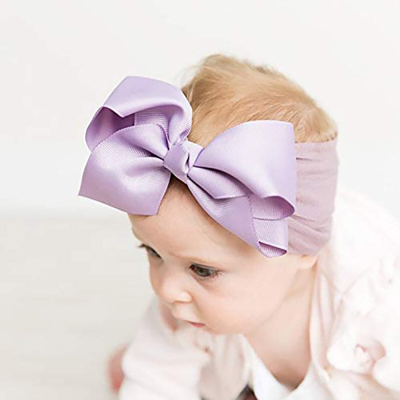 20PCS Weiche Baby Stirnbänder mit 4,5 Zoll Haar Bögen Headwraps für Baby Mädchen Kopf Band Neugeborene Haar Zubehör Haar band