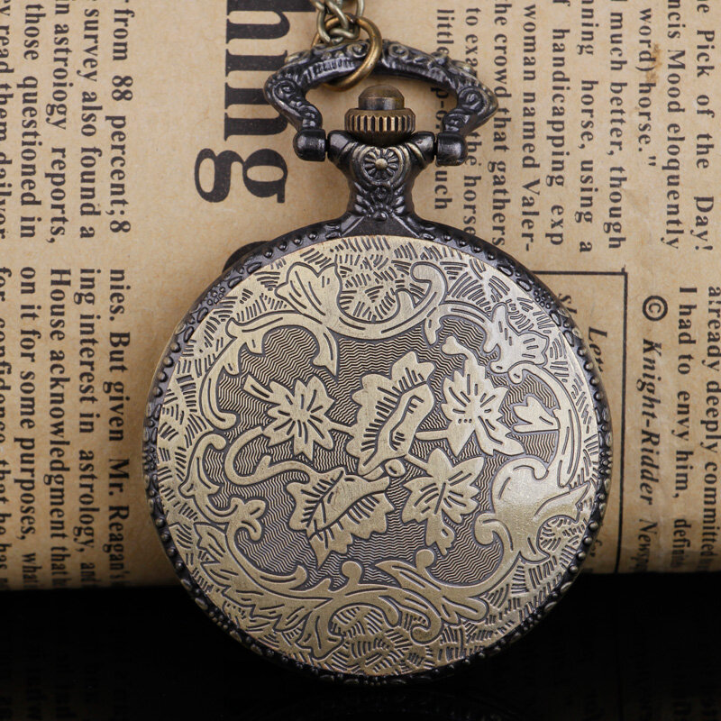 Творческий Фильм тема кварцевые карманные часы Винтаж стимпанк с ожерельем кулон часы Романтический Сувенир подарок