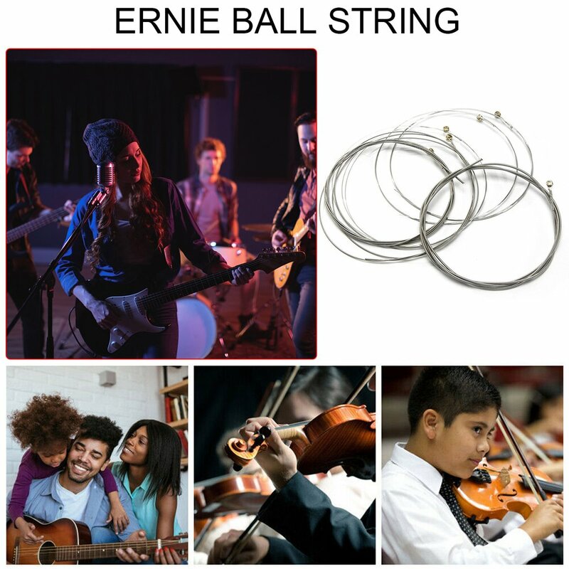 Струны Ernie Ball для электрогитары, оригинальные Струны для игр в тяжелых металлах Rock 2220 2221 2222 2223 2225 2003 2004, аксессуары для гитары