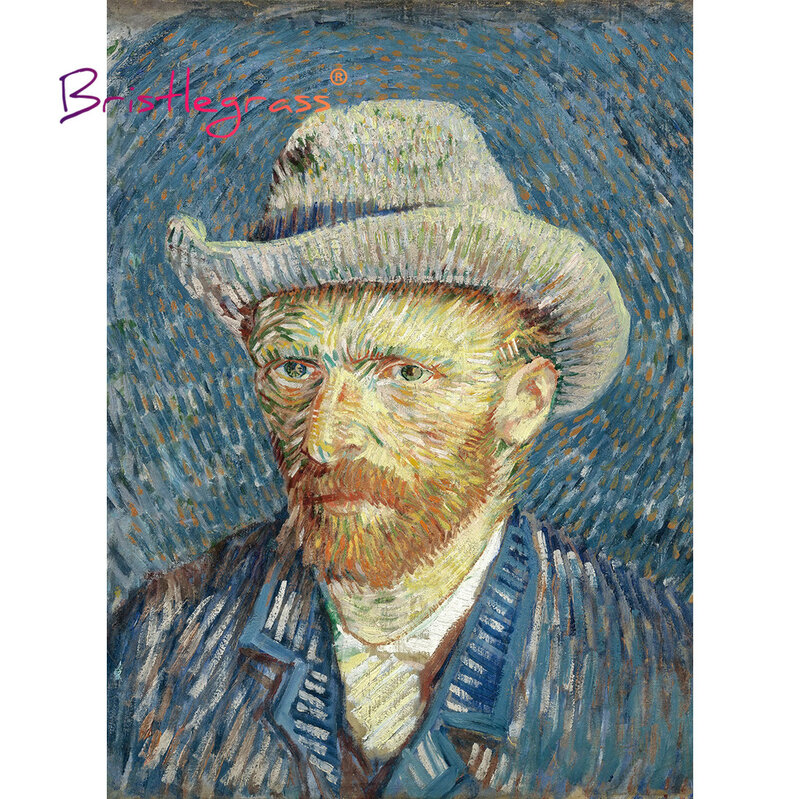 Puzzle en bois avec chapeau, peinture à l'huile, décoration artistique, autoportrait, Vincent Van Gogh dos, 500 pièces, 1000 pièces